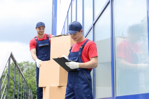Careful loading for a local flat move with narrow stair access