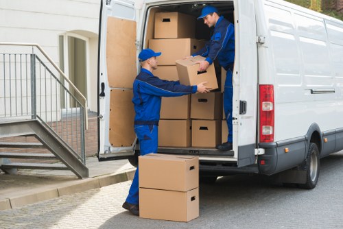 Boxes packed for a home move in Kingston upon Thames