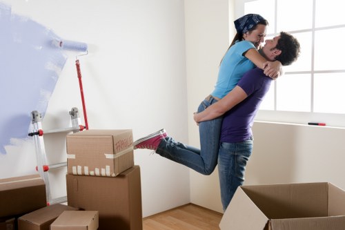 Furniture and boxes prepared by packing services in Kingston upon Thames