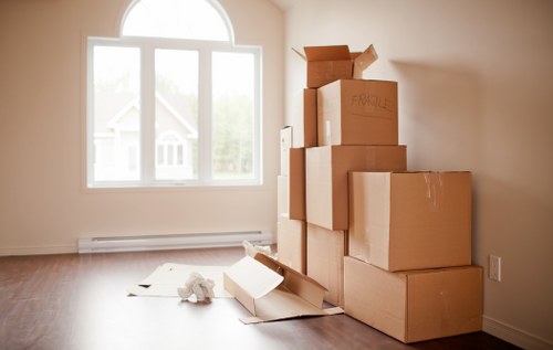 Organised packed boxes ready for collection in Kingston upon Thames