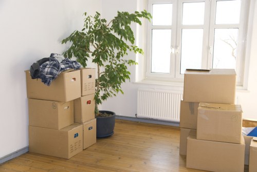 Packing and loading boxes into a removal truck for a local move