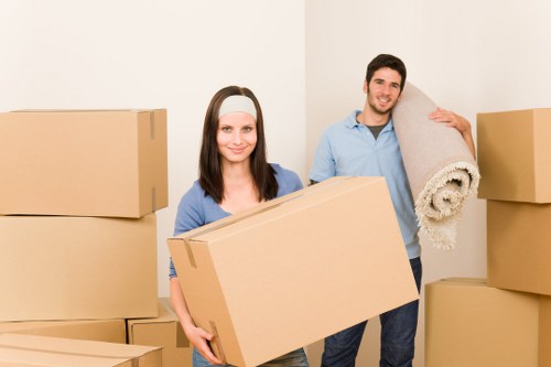 Packed moving boxes ready for house removals in Kingston upon Thames