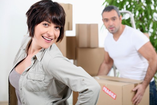 Packed student boxes prepared for removal in Kingston upon Thames