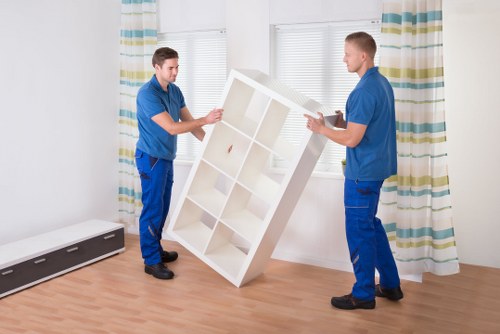 Careful moving service unloading boxes into a new Kingstonuponthames property